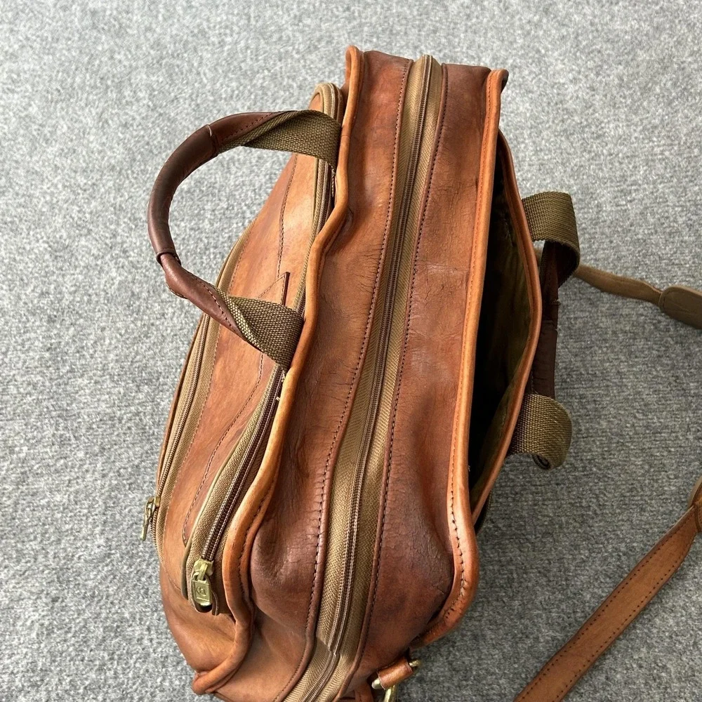 Hartmann Bag Attache Brown Leather‎ Laptop Soft Case Shoulder Briefcase Travel